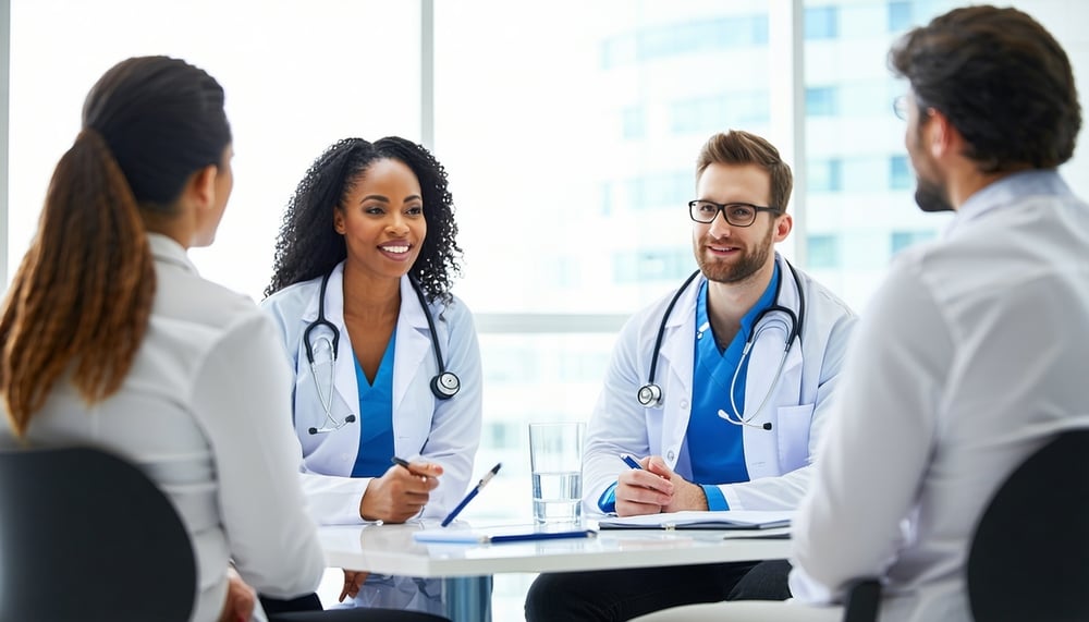 Medical professionals in a consulting meeting Medical professionals in a consulting meeting